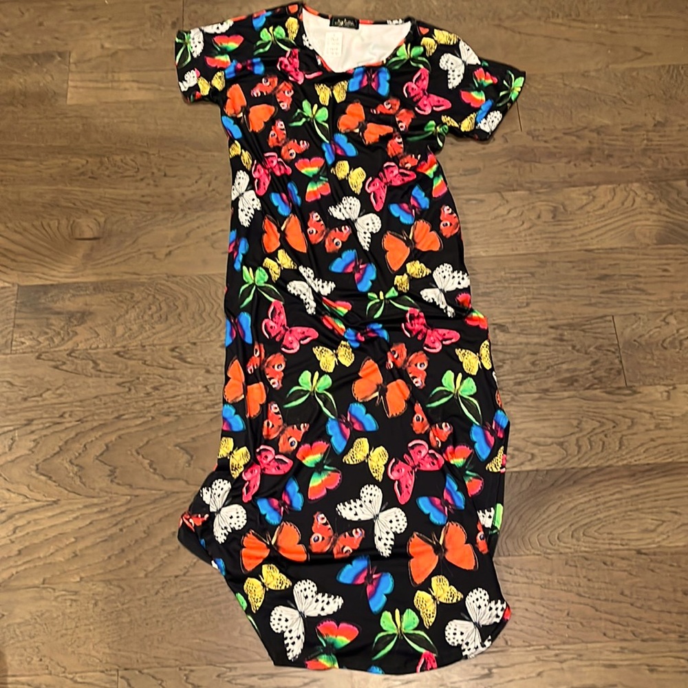 Colorful butterfly maxi dress!